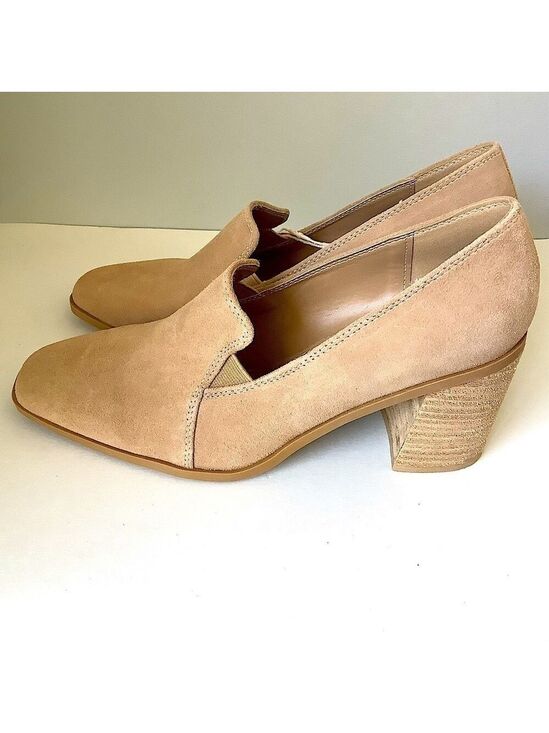 Joie Shoes - Joie Wevenly Suede Block Heel Shoe Tan Size 8.5 New